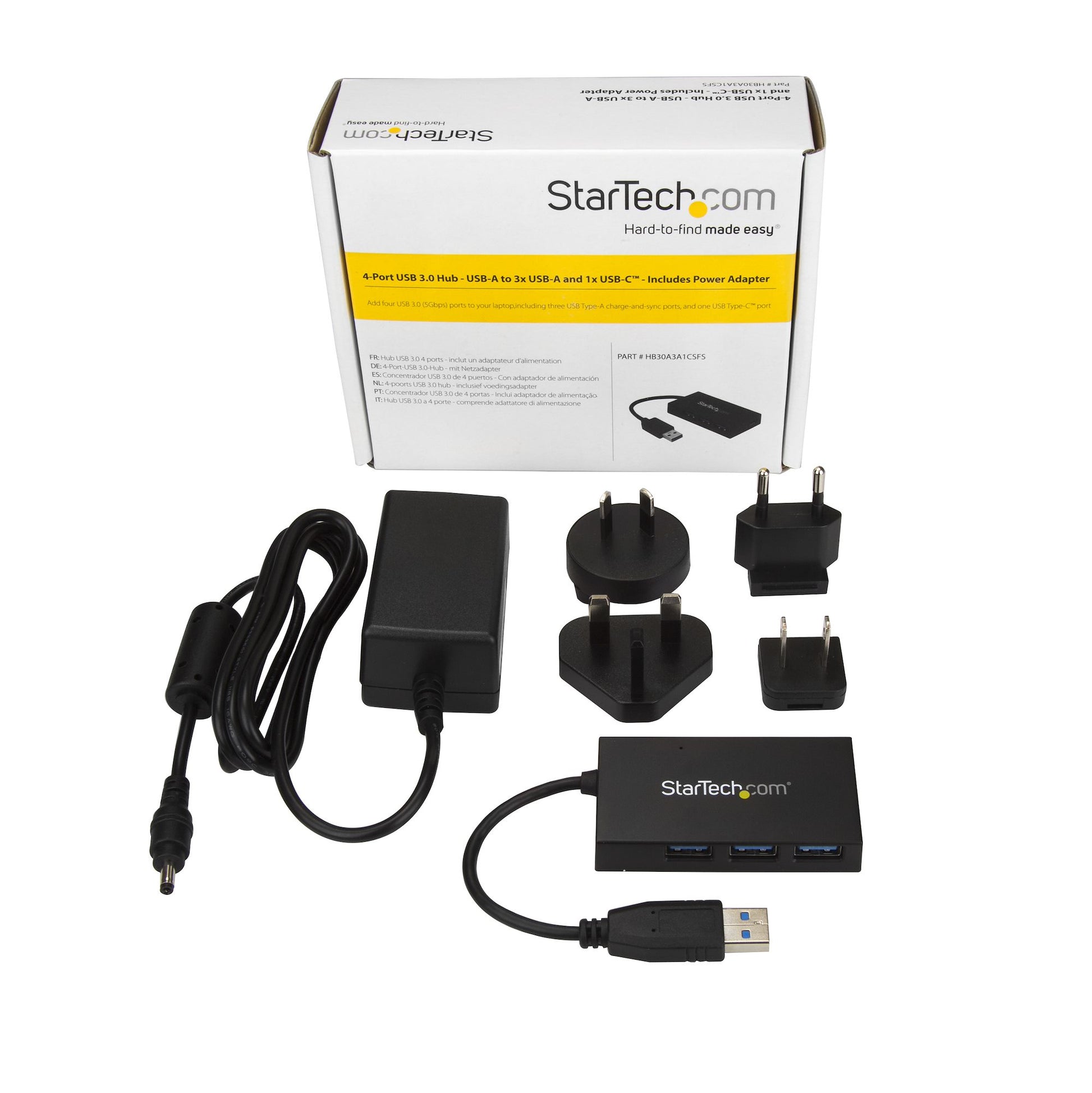 StarTech.com USB-Hub – USB-A, 1× USB-C, 3× USB-A