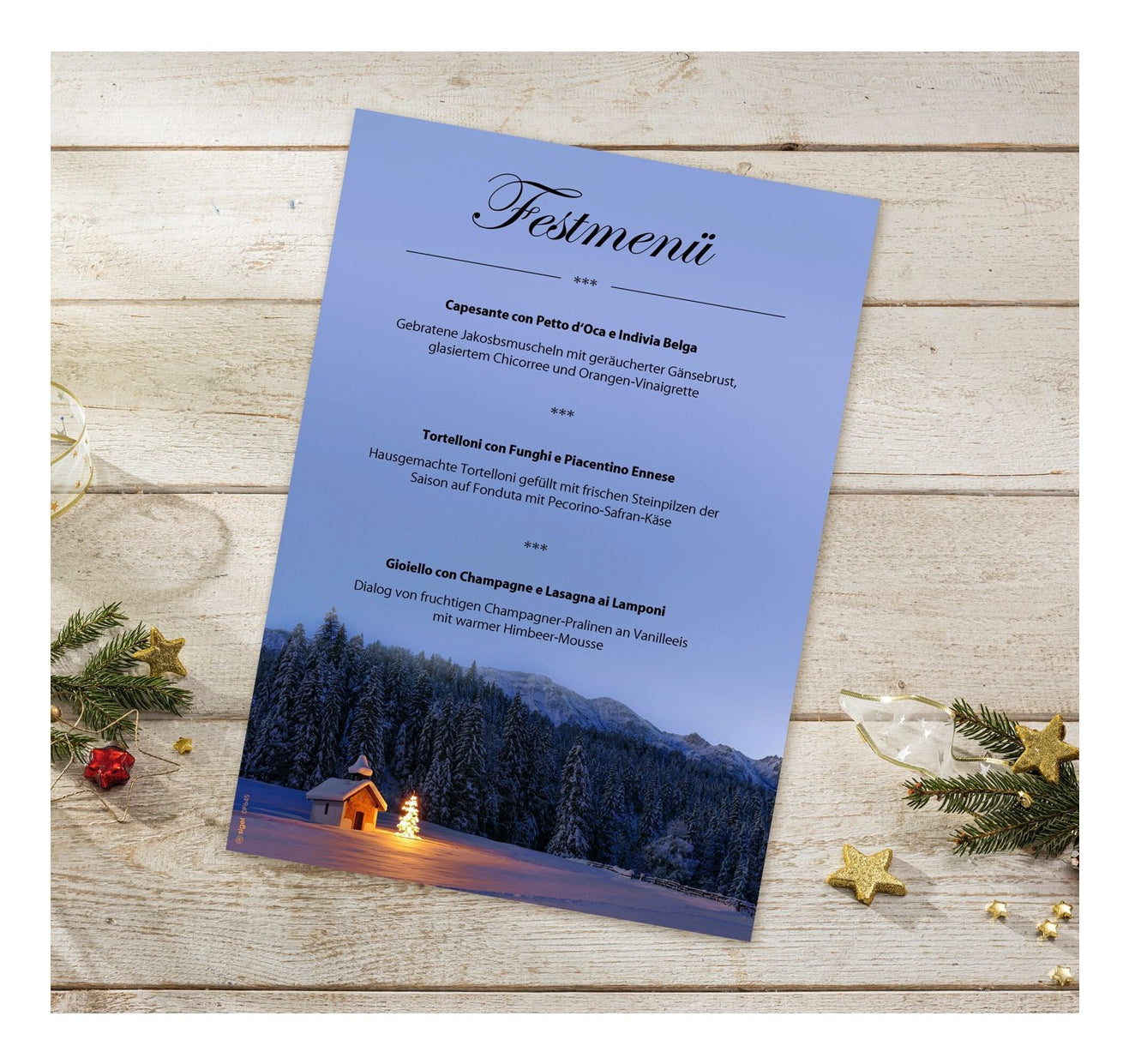 Sigel Motivpapier – A4, 90 g/m², mehrfarbig, Motiv: Christmas Chapel – für Inkjet/Laser/Kopierer – 100 Blatt