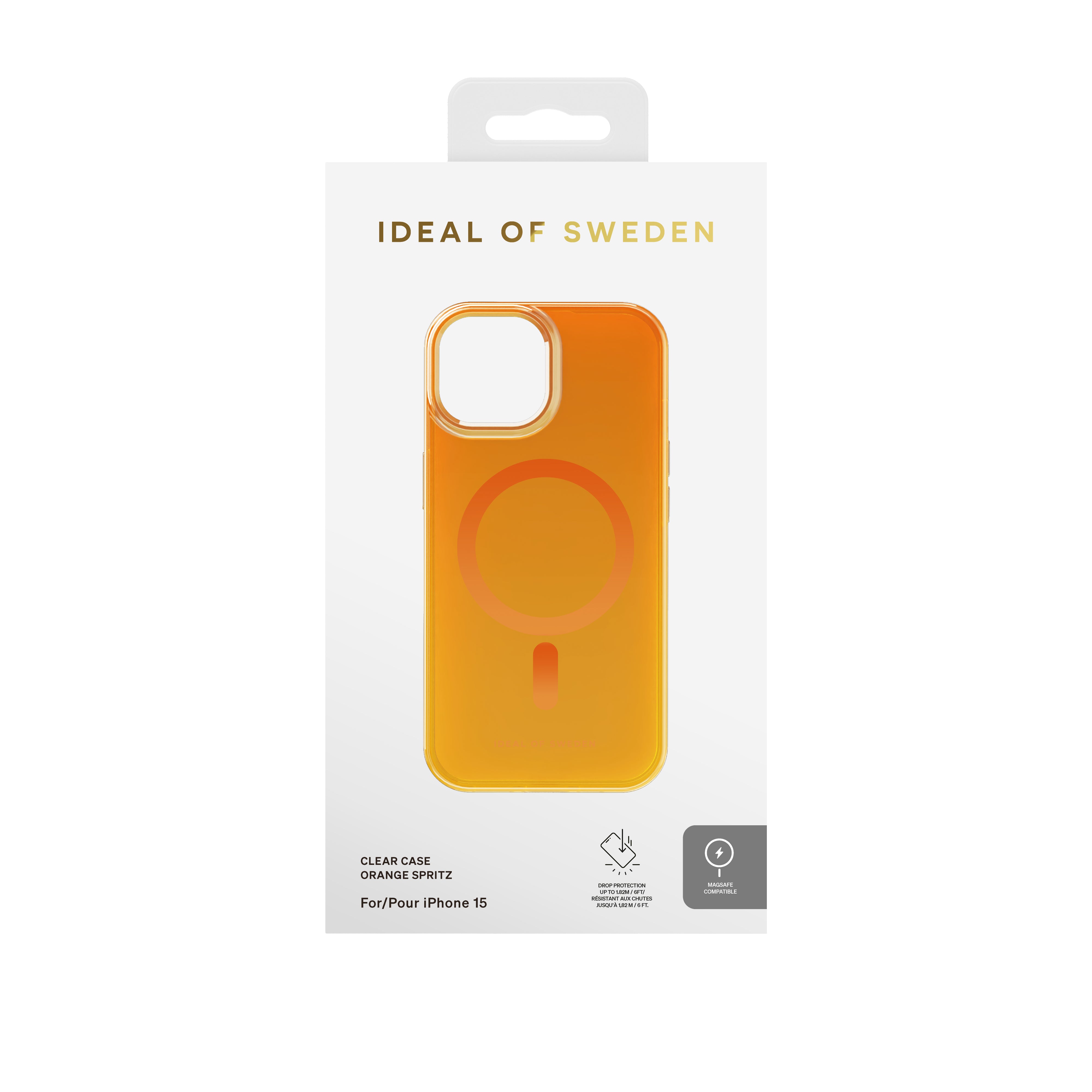 iDeal of Sweden Backcover – für Apple iPhone 15 – Orange – PC – MagSafe-kompatibel, sturzsicher bis 1,82 m