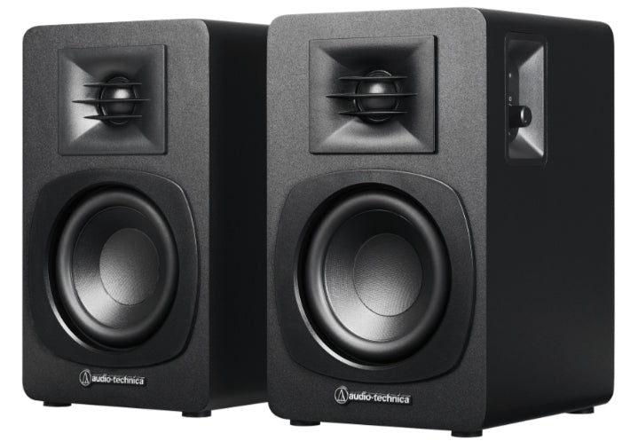 Audio-Technica AT-SP3X – Aktiv-Regallautsprecher – 30 W, 3,0" Tieftöner, 1,1" Hochtöner, Schwarz