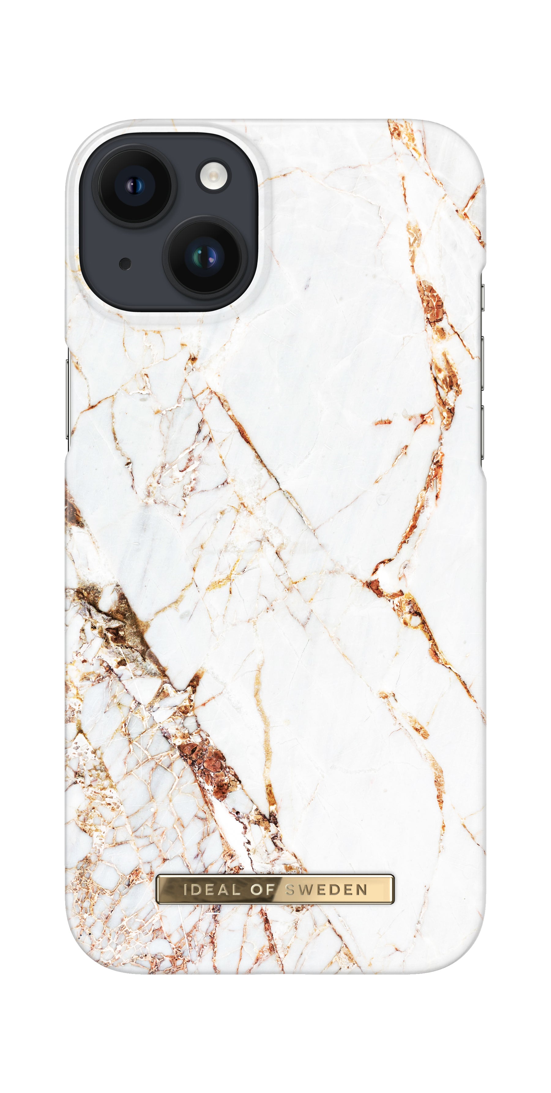 iDeal of Sweden Carrara Gold – Backcover – für Apple iPhone 14 Plus, Polyester, Weiss