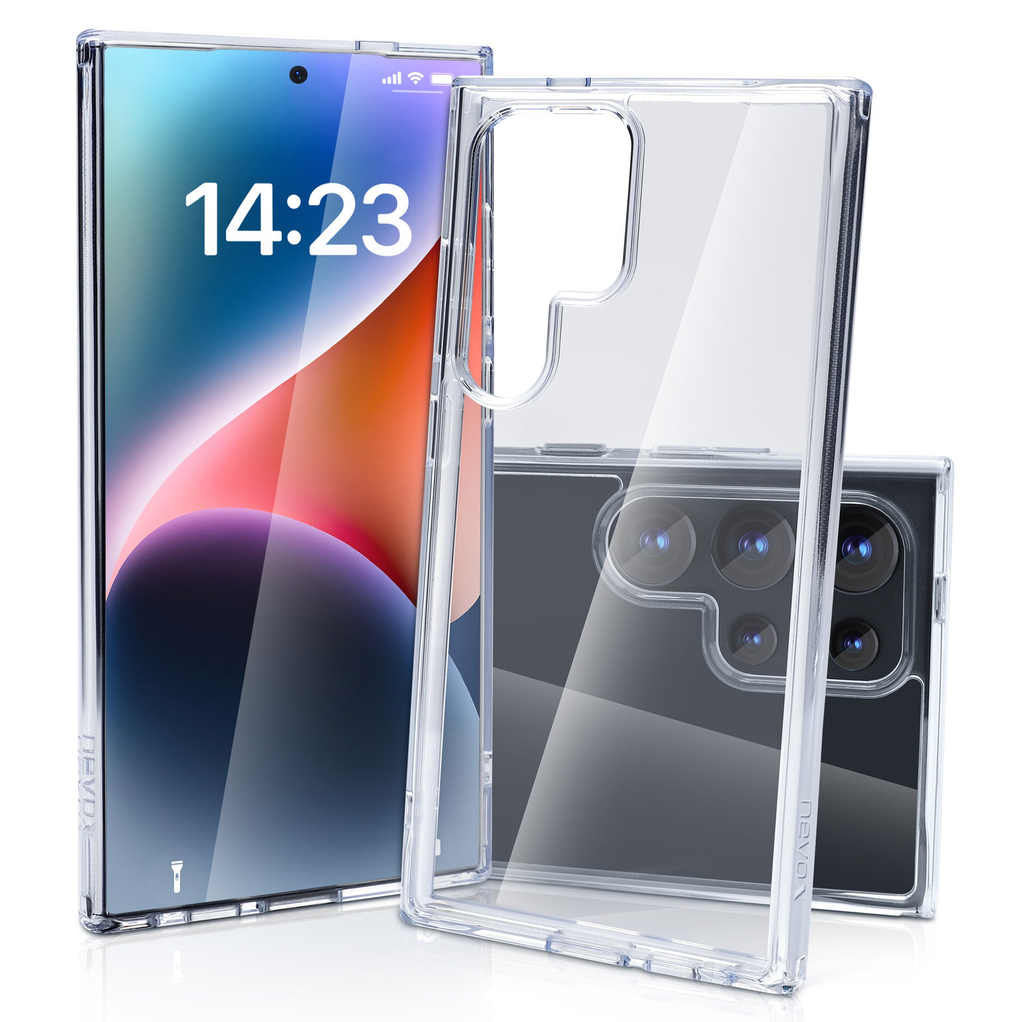nevox StyleShell SHOCKFlex – Backcover – für Samsung Galaxy S25 Ultra, PC+TPU, Transparent