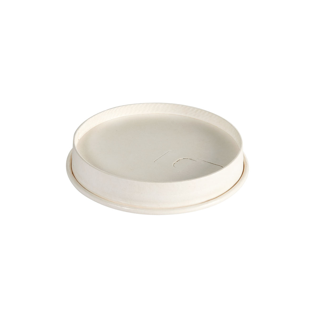 BioPak Deckel, flach für Becher 2,4 dl, Papier/Karton – 85 × 85 × 15 mm, weiss – 50 Stk.