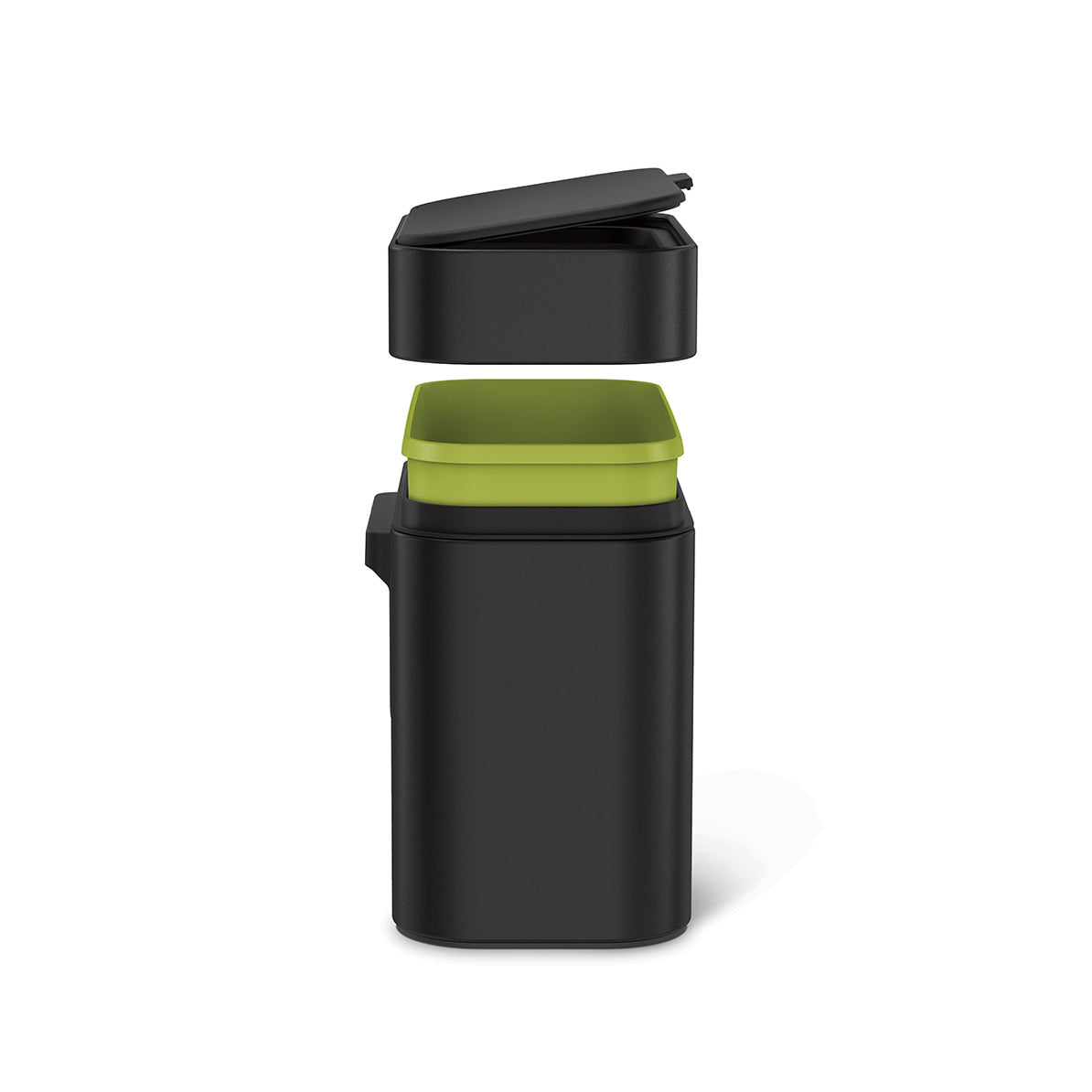 simplehuman Komposteimer CW1647 – 4 l – Edelstahl, rechteckig – schwarz matt