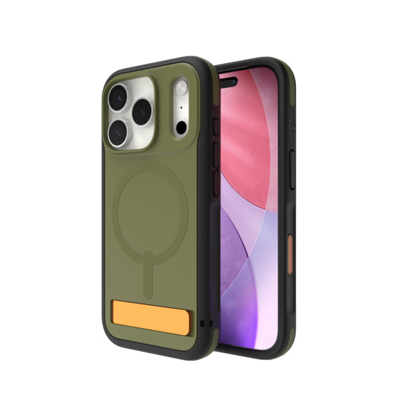 ZAGG Sedona Snap Backcover – für Apple iPhone 17 Pro, MagSafe, mit Ständer, Graphen, Grün, bis 4 m sturzsicher