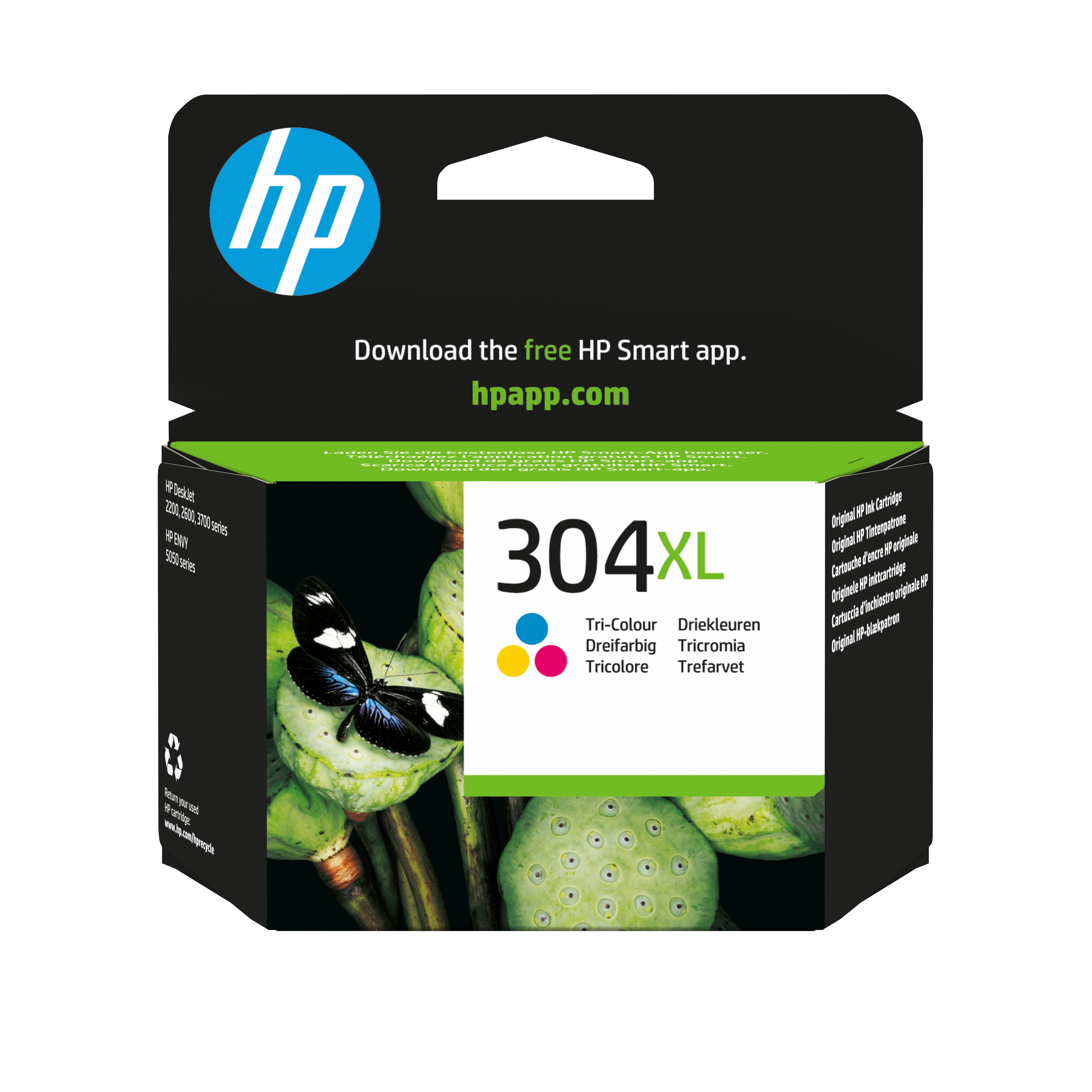 HP 304XL Dreifarbig Tintenpatrone (Original) – 300 Seiten – für HP DeskJet 2620/2630/3720, Envy 5020/5030