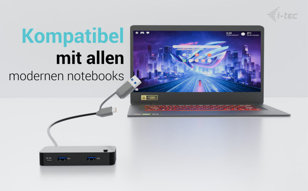 i-tec USB-Hub – USB-C, 4× USB-A, 2× USB-C, für Windows/Mac/ChromeOS