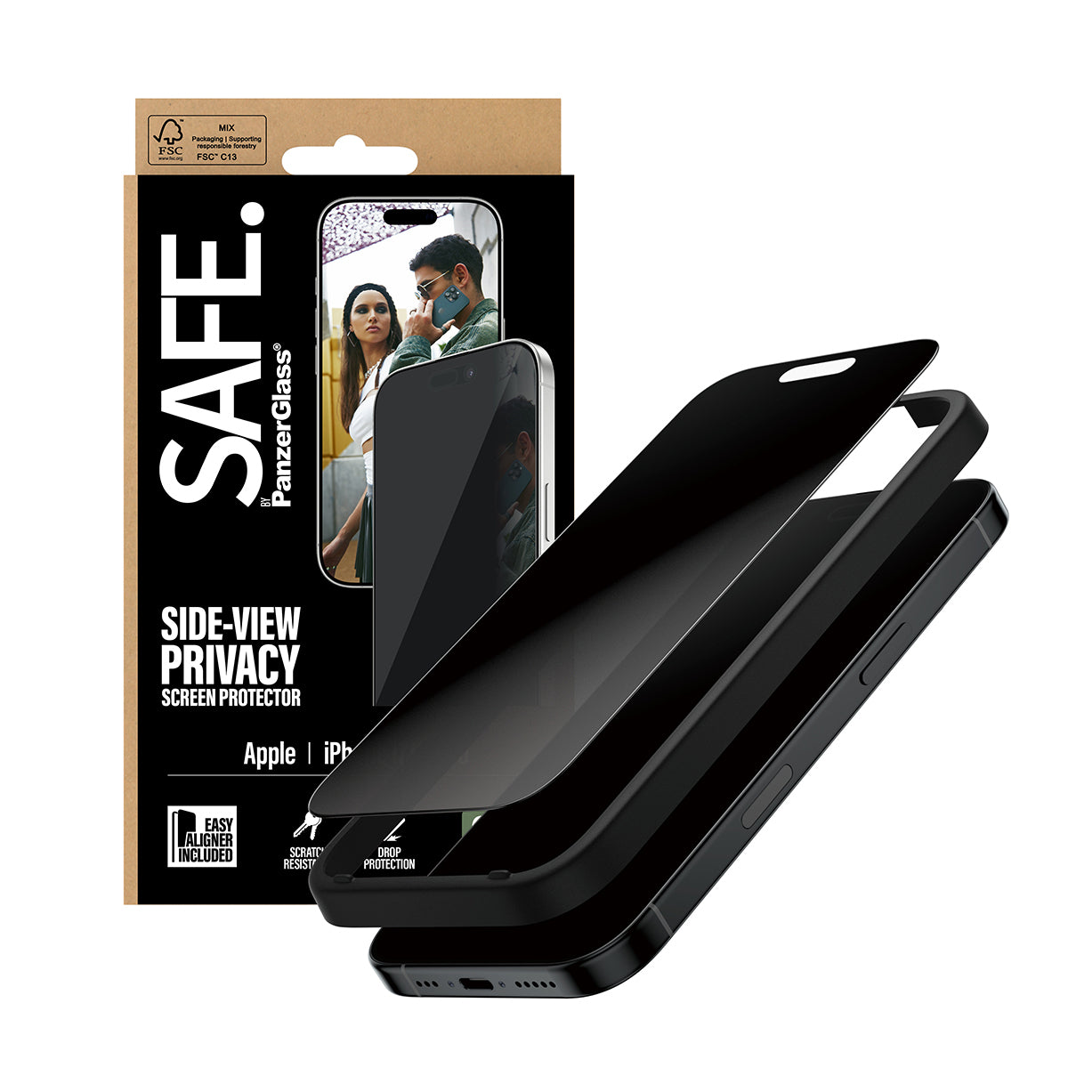 PanzerGlass Privacy-Displayschutzglas – für Apple iPhone 17, kratzresistent, stossfest, Hartglas, transparent