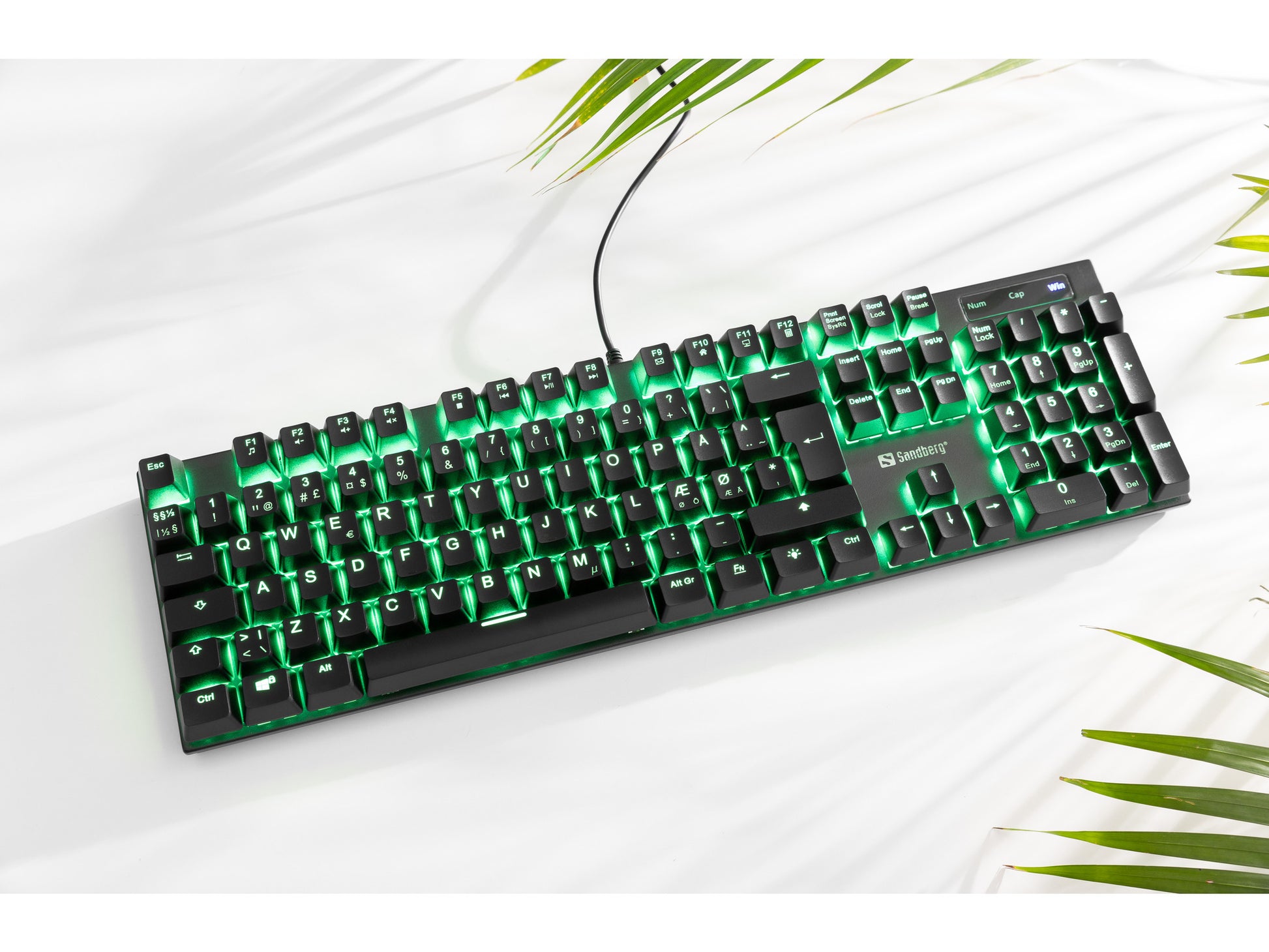 Sandberg Gaming-Tastatur – mechanisch, kabelgebunden – USB – QWERTY (Nordic) – RGB – Schwarz
