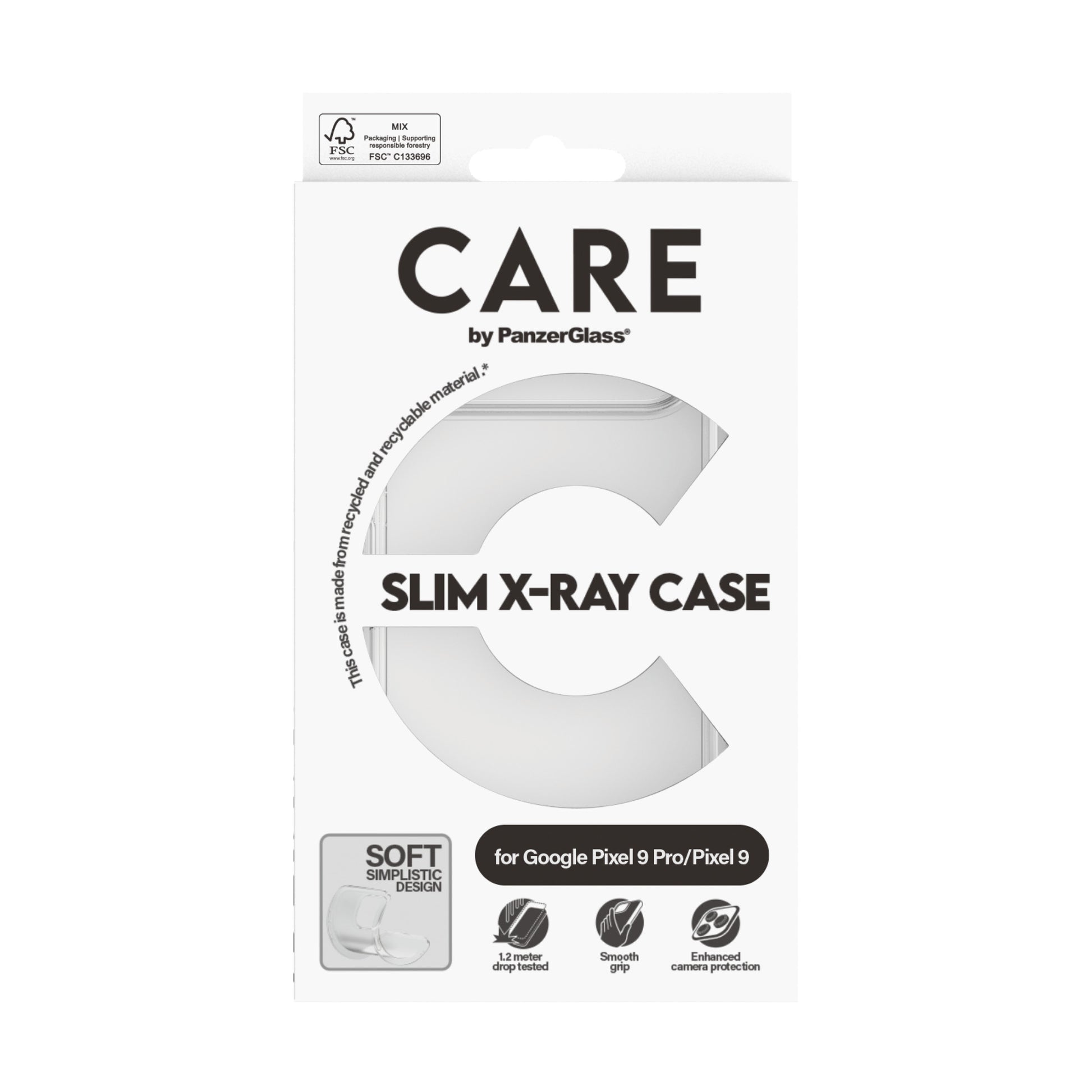 PanzerGlass CARE Backcover – für Google Pixel 9/Pixel 9 Pro, Transparent, bis 1,2 m Sturzsicher