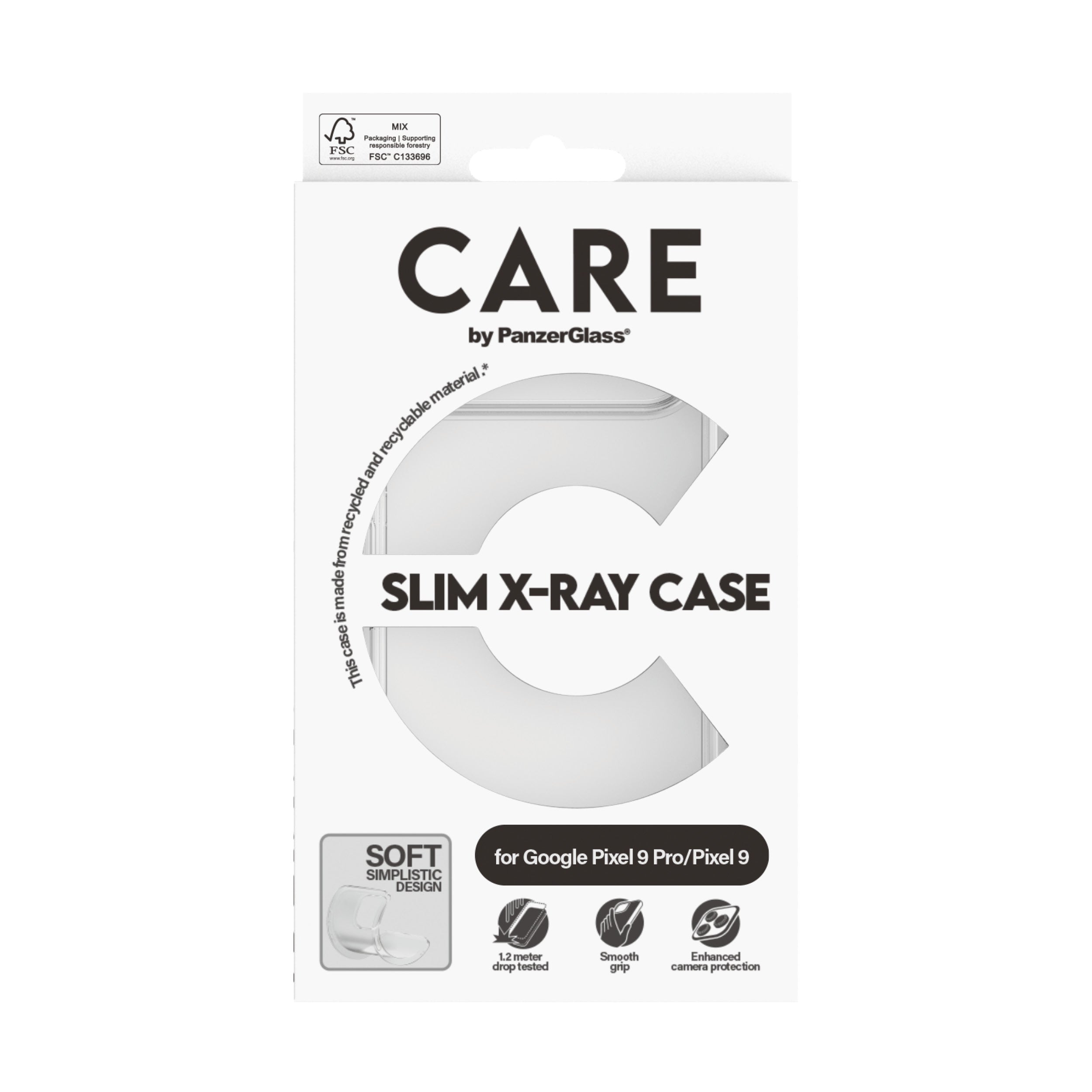 PanzerGlass CARE Backcover – für Google Pixel 9/Pixel 9 Pro, Transparent, bis 1,2 m Sturzsicher