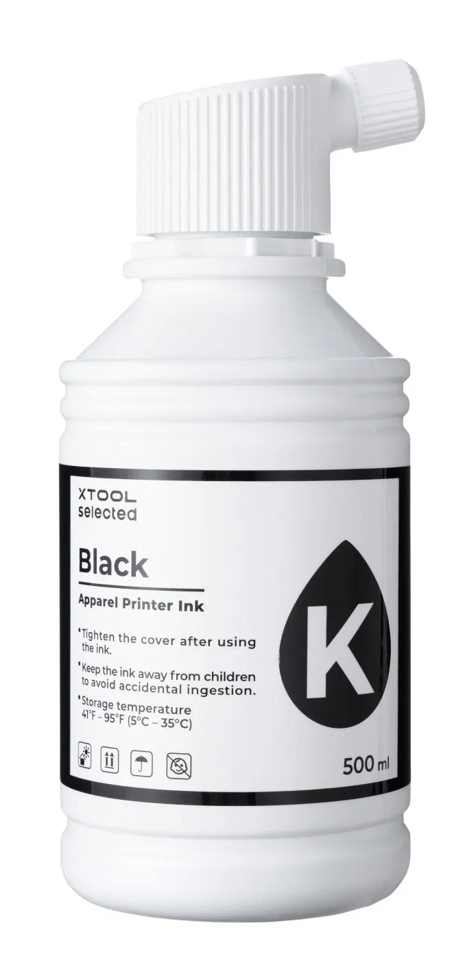 xTool Schwarz Tintenpatrone (Original) – 500 ml – für Textildrucker
