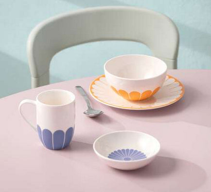 Villeroy & Boch Fleur Soleil Müslischale – Porzellan, Gelb, 4 Stück