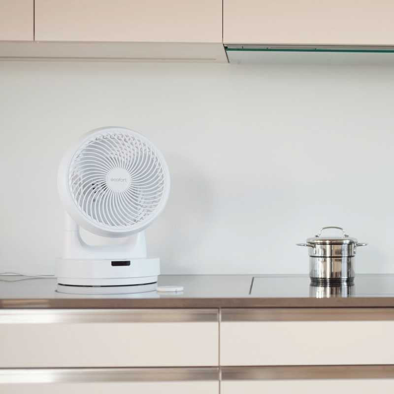 Ecofort Tischventilator ecoQ SilentAir Tavo – 25 cm, 8 Stufen, oszillierend, Fernbedienung, 30 W, 48 dB(A)