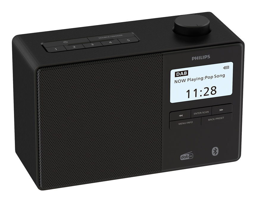 Philips TAR5600/00 – DAB-/Internetradio – Portabel – UKW, Bluetooth, Akkubetrieb, IPX4 – Schwarz