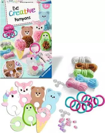 Ravensburger BeCreative – Bastelset – Pompons Kawaii – ab 4 Jahren