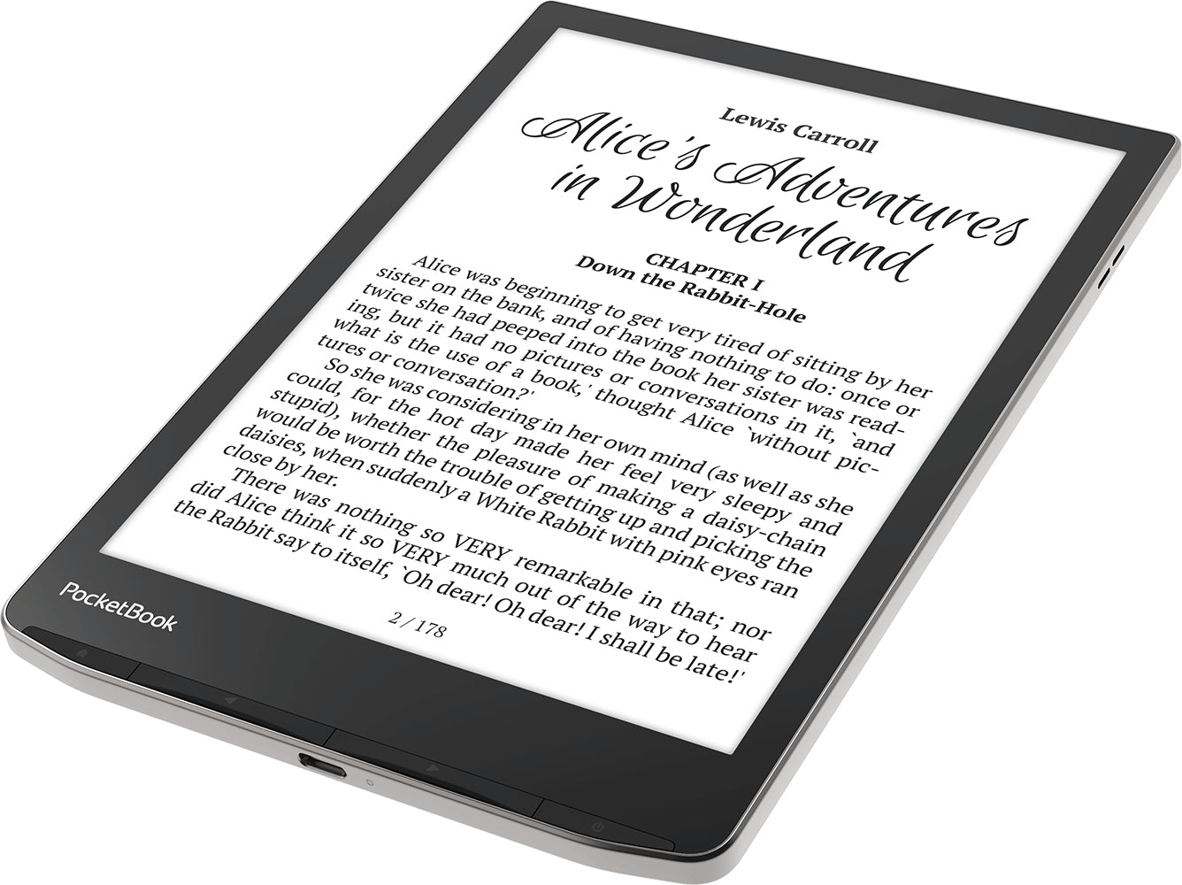 PocketBook InkPad 4 – 7,8" E-Ink Carta, 32 GB, IPX8, Silber