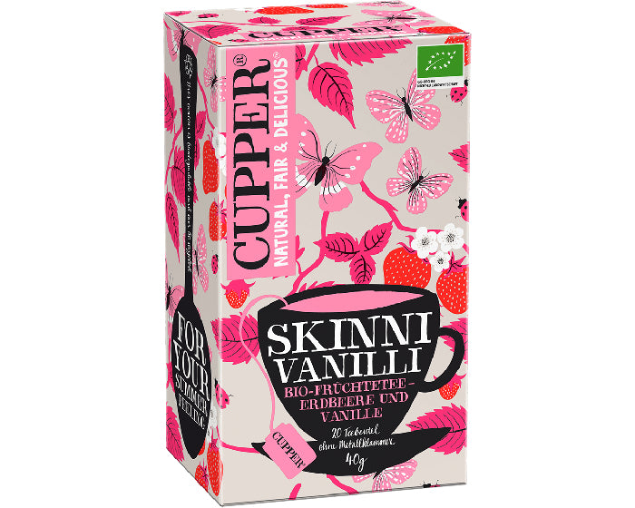 Cupper Tee Cupper – Früchtetee Erdbeere & Vanille – Teebeutel 20 Beutel – Bio