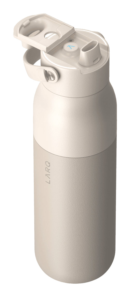 LARQ PureVis 2 Isolierflasche 1 l – doppelwandig, Edelstahl, UV-C selbstreinigend, Weiss