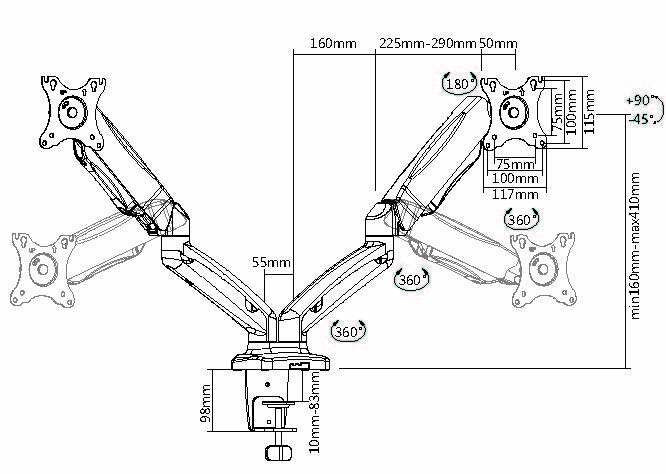 Equip 650121 – Tischhalterung, Dual, bis 32"