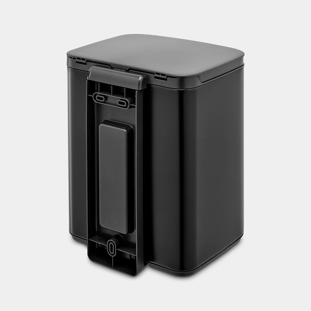 Brabantia Kosmetikeimer Bo – 7 l – Stahl, rechteckig – schwarz matt – Soft-Close, Anti-Rutsch