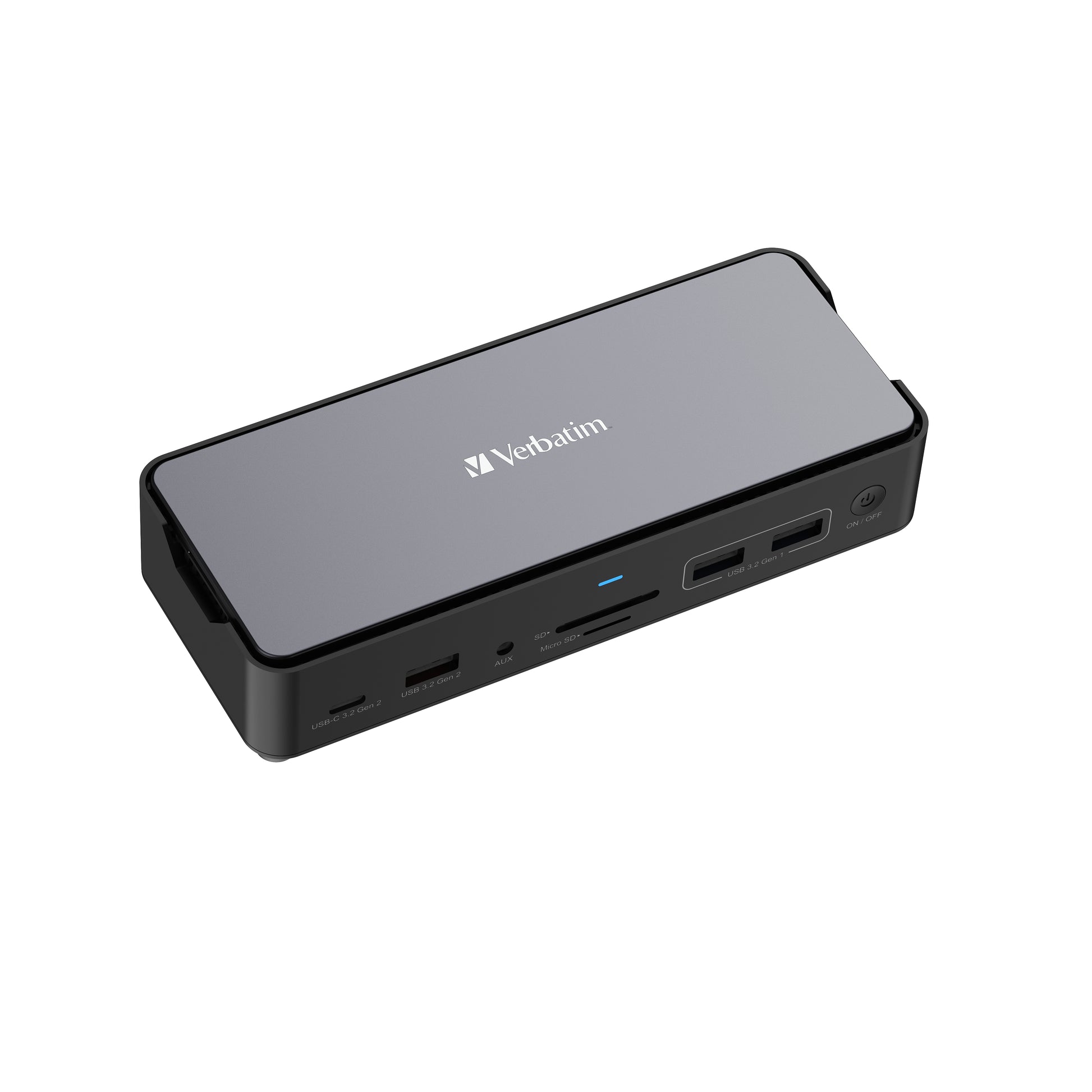 Verbatim CDS-15SSD Dockingstation – USB-C, DP, 2× HDMI, 3× USB-A, 100 W PD, GbE, 256 GB SSD, für Windows/Mac
