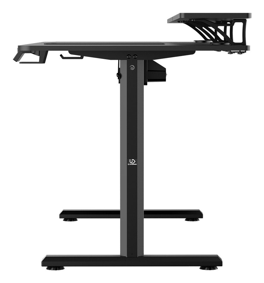 Ultradesk Highlander XXL Gaming-Tisch – 160 × 70 cm, elektrisch höhenverstellbar, schwarz, Stahl