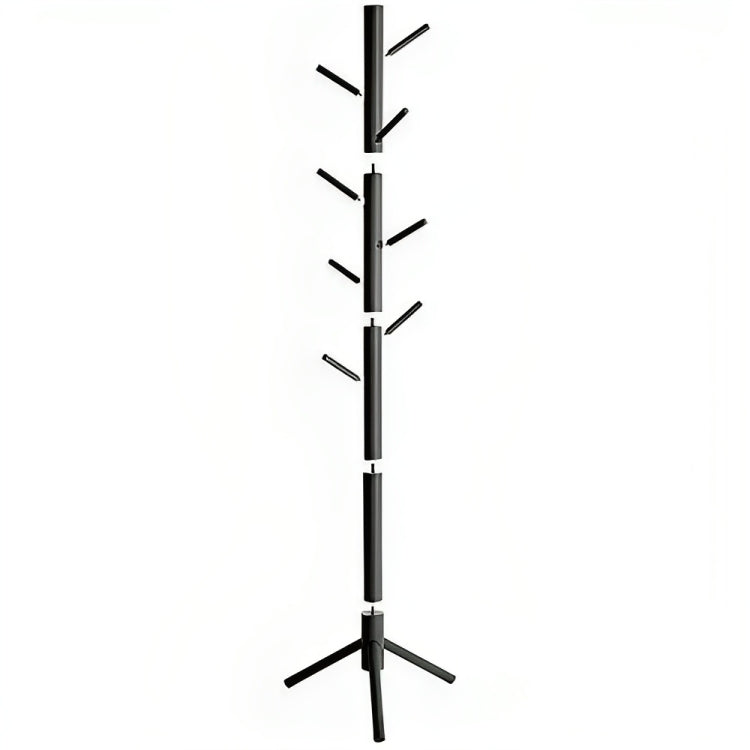 Vasagle Garderobenständer – 8 Haken, Gummibaumholz/Kautschuk, Schwarz, 47 × 47 × 175 cm