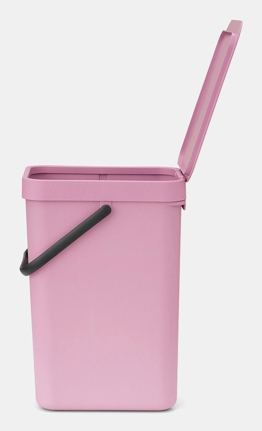 Brabantia Recyclingbox Sort & Go – 12 l – Kunststoff, rechteckig – Rosa