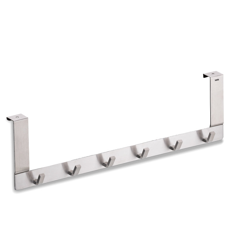 Kela Colgar Wandgarderobe 6 Haken – Edelstahl – Silber – 460 × 25 × 130 mm