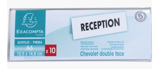 Exacompta Tischaufsteller – für A6 – quer – transparent – Acryl – 10 Stk.