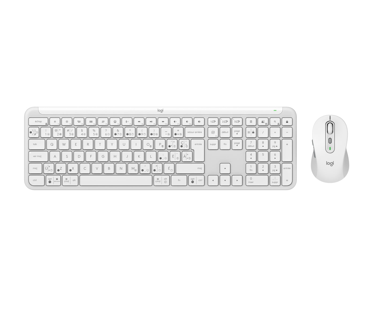 Logitech Mk950 Signature Slim – Tastatur, kabellos (Bluetooth/2,4 GHz), Nordic-Layout (DA/FI/NO/SE), Weiss