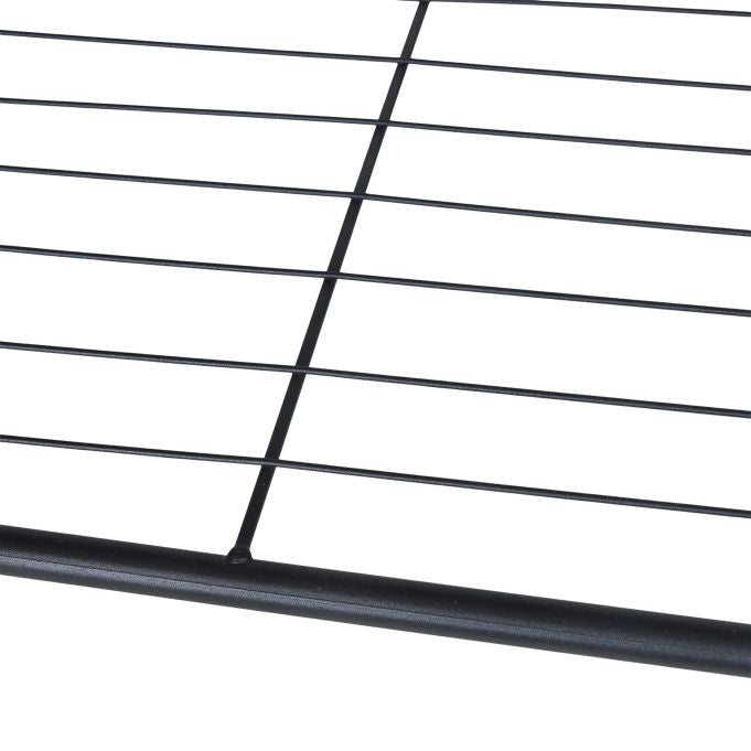 Relaxdays Garderobenständer – Stahl/MDF, Schwarz/Dunkelbraun, 120 × 40 × 190 cm