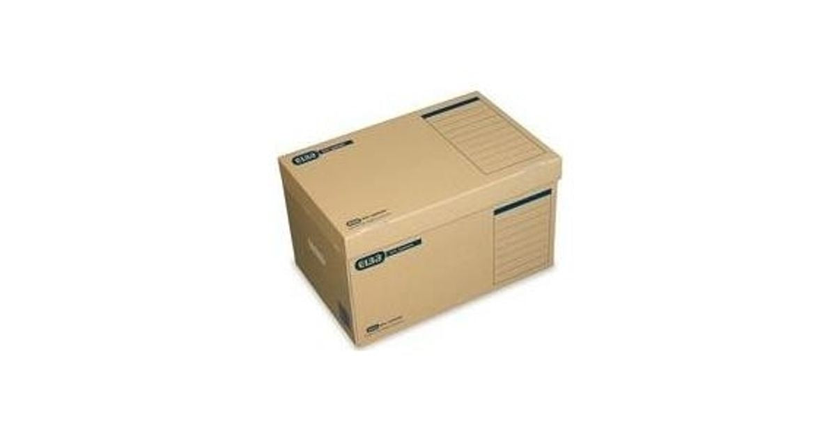 Elba Systemcontainer tric Archivschachtel – mit Klappdeckel, 545 × 320 × 360 mm, beige, Karton, Packung 10