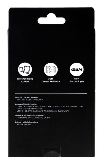 ONIT GaN USB-Ladegerät 35 W – USB-C×2 – PD 3.0, PPS, QC 3.0 – EU-Stecker (Typ C)
