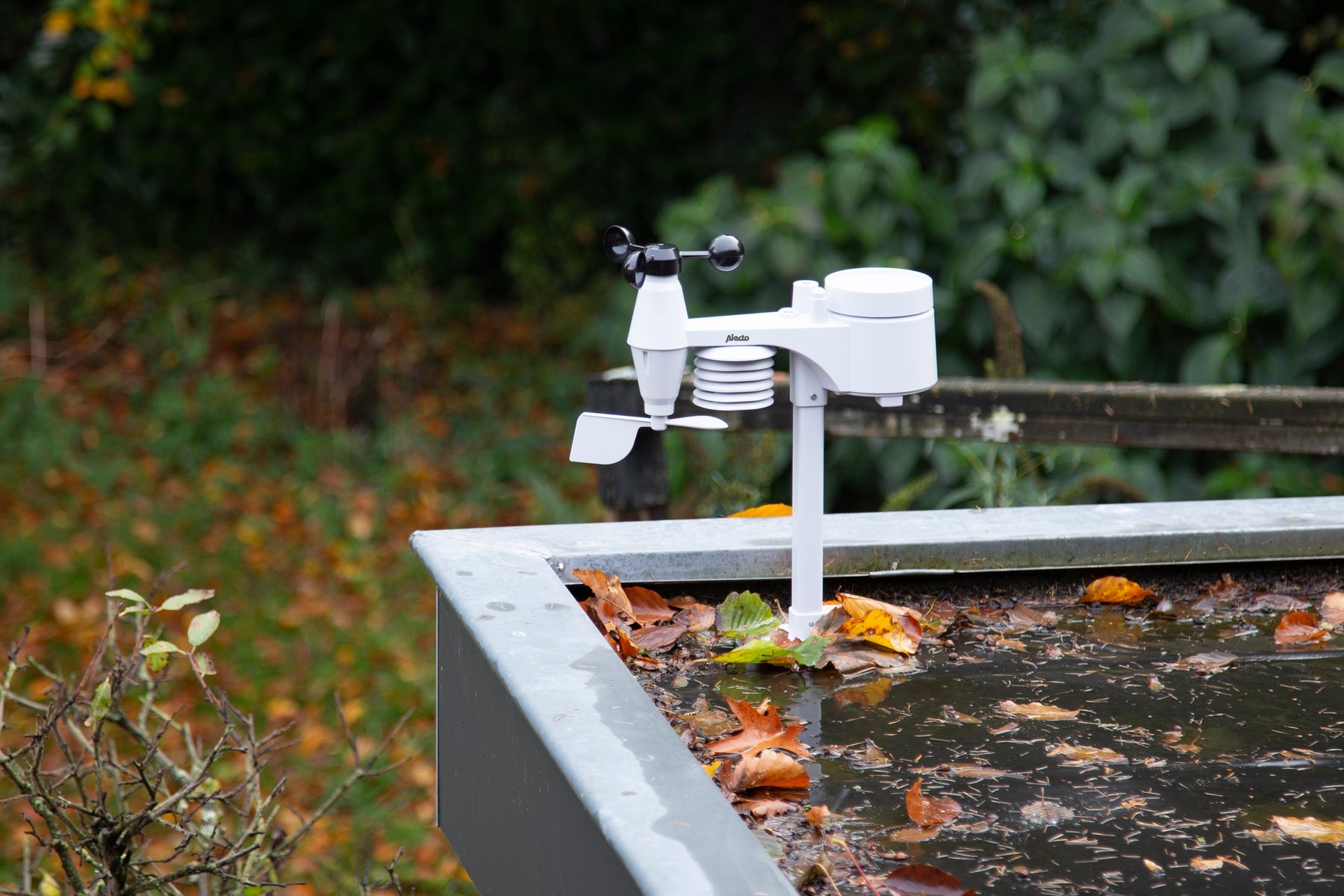 Alecto WS-4800 – Wetterstation, Funk 868 MHz, innen/außen, Hygrometer & Barometer, inkl. Aussensensor – weiss