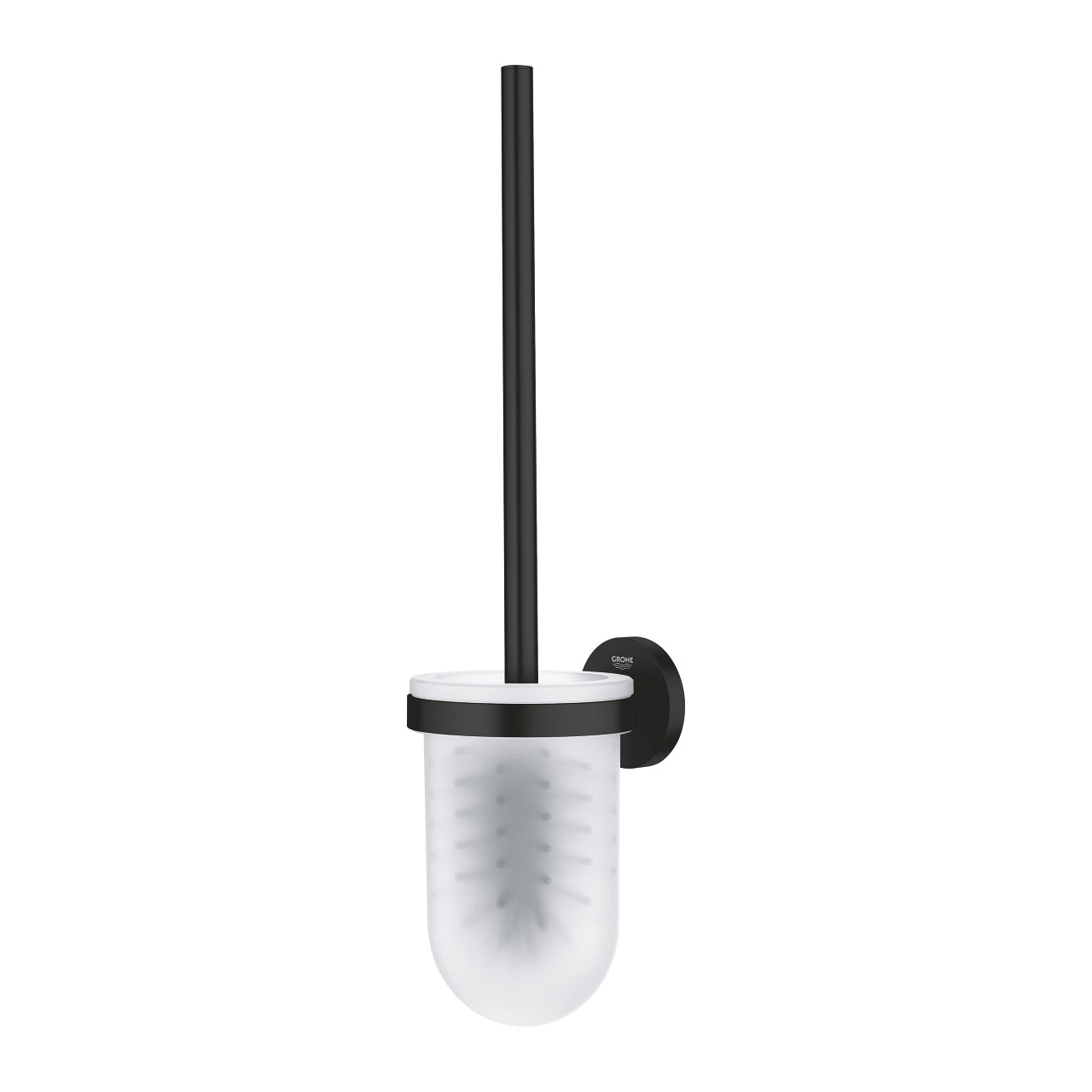 GROHE WC-Bürstenset – Glas, Schwarz, Wandmontiert, H 39,8 cm, Ø 12,1 cm