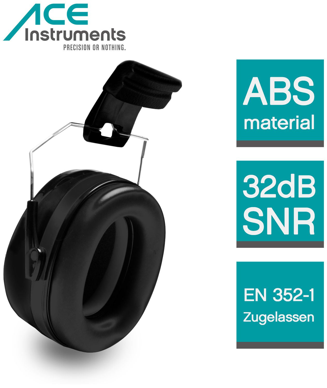 ACE Kapselgehörschutz – SNR 32 dB – Schwarz – EN 352-1