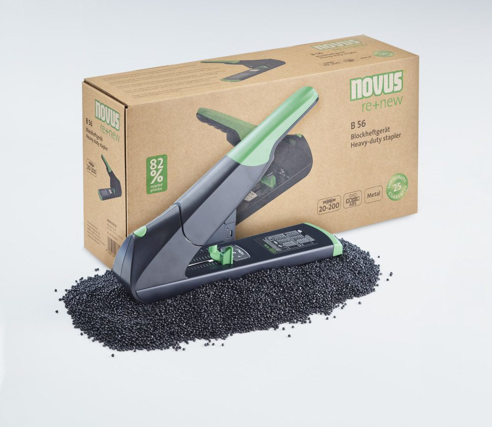 Novus B56 re+new – Blockhefter, Antiblockiersystem (ABS), Wendematrize, Einlegetiefe 75 mm, Schwarz, Grün