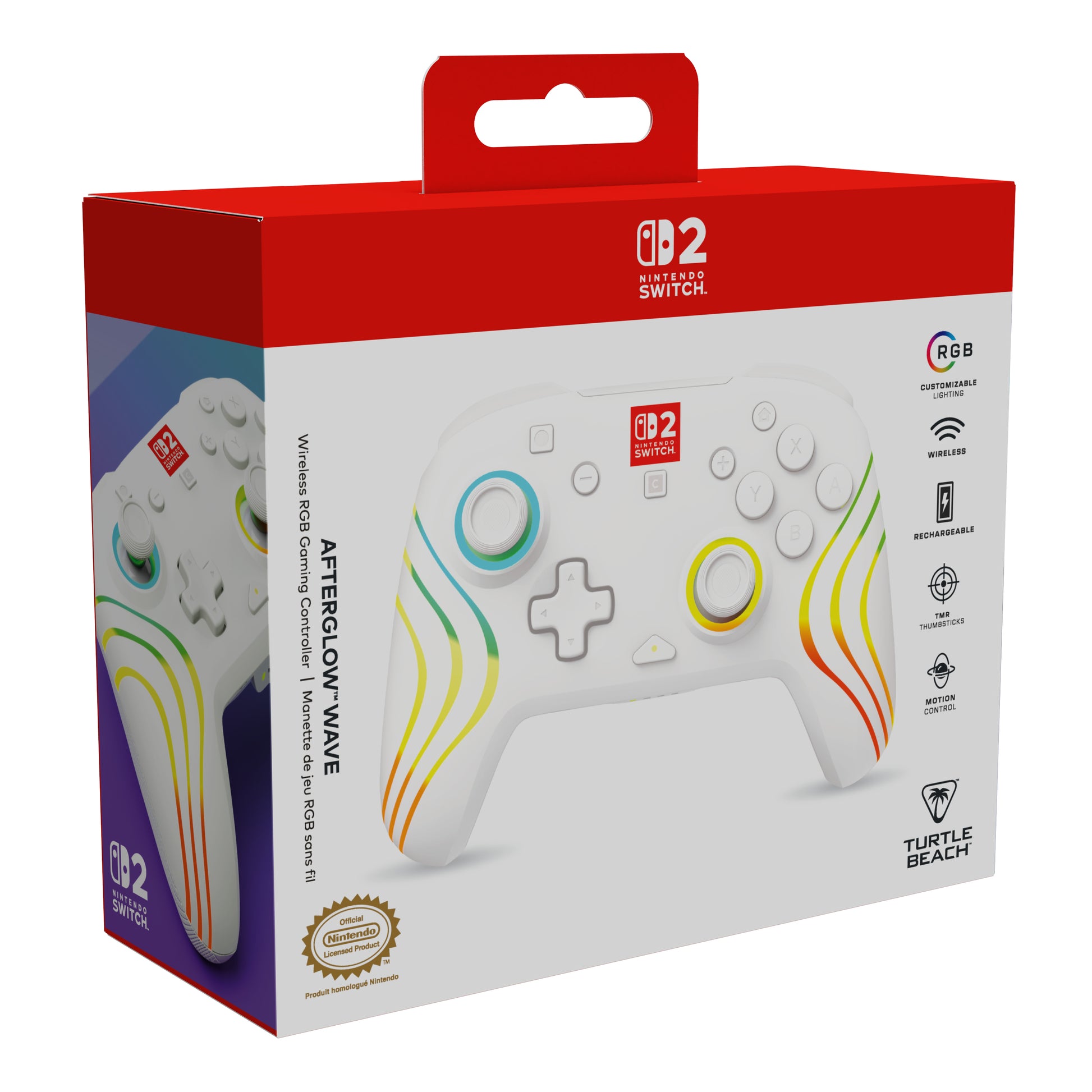 Turtle Beach Afterglow Wave – Gamepad – USB + Bluetooth, RGB, für Nintendo Switch, Weiss