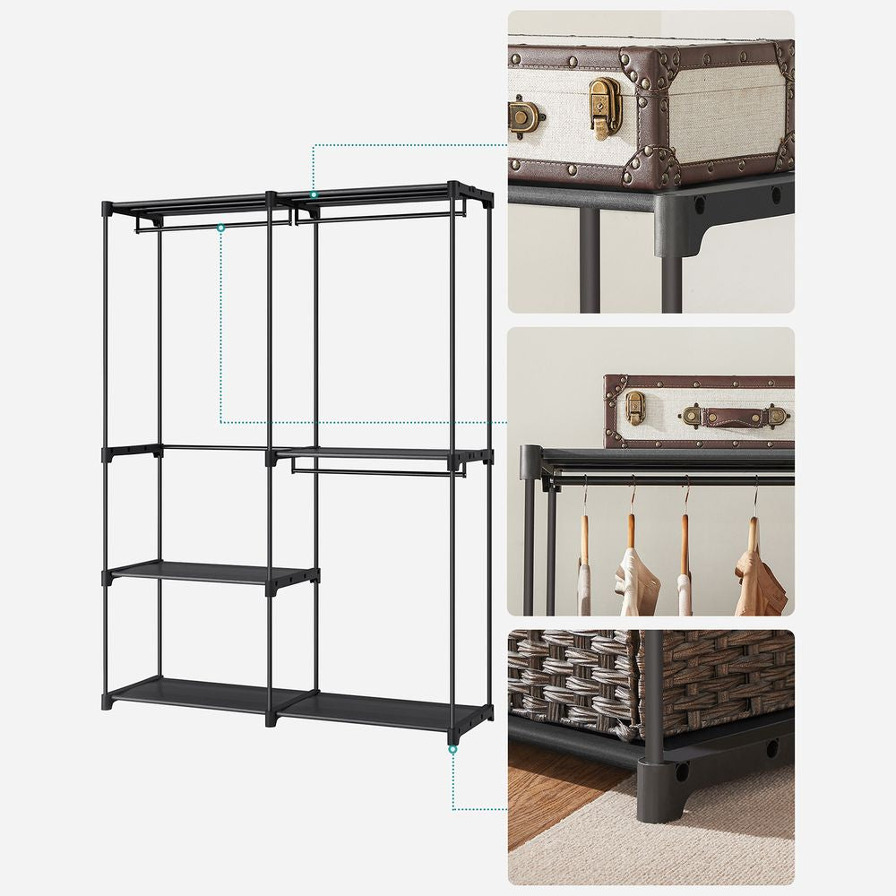 Songmics RYG025B02 Garderobenständer (2 Regale) – Stahl – Schwarz – 1'820 mm
