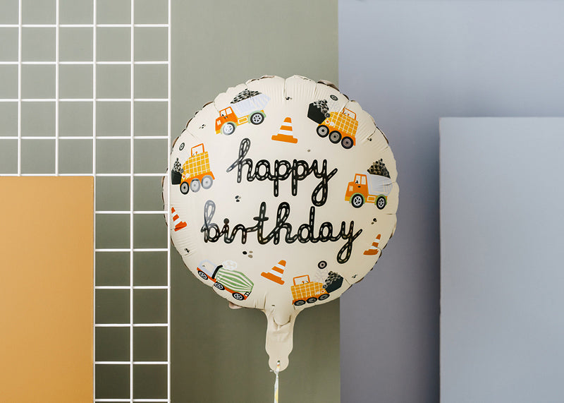 PartyDeco Folienballon Fahrzeug – Mehrfarbig – Ø 45 cm – Folie – 1 Stk