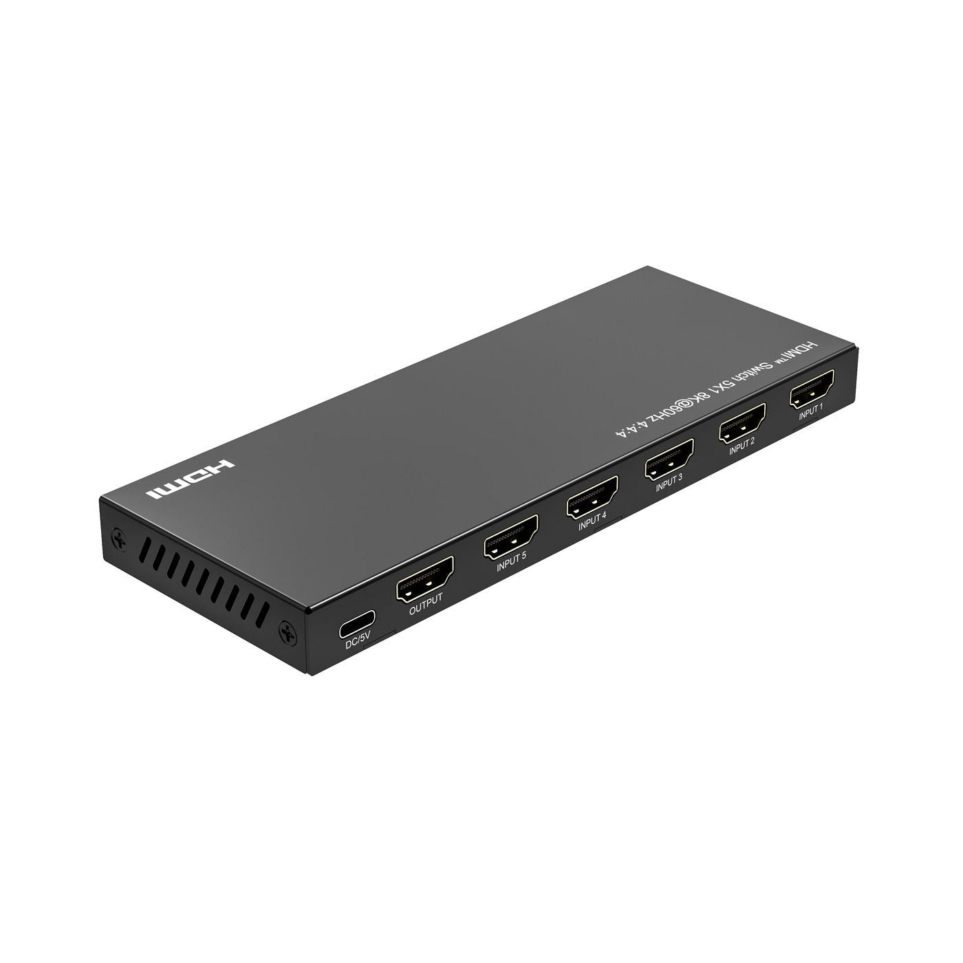 Microconnect MC-HDMISWITCH0501-8K – HDMI Switch, 5×1, 8K@60 Hz, HDCP 2.3, Fernbedienung