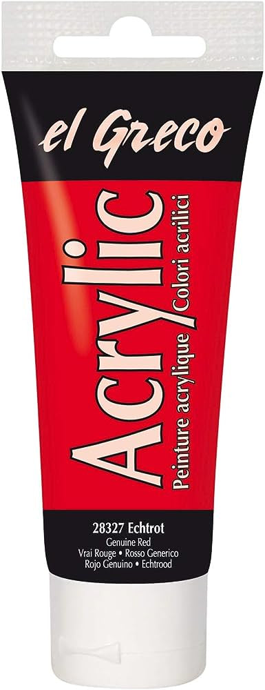 KREUL el Greco Acrylfarbe – Echtrot, glänzend – 75 ml (Tube), wasserbasiert