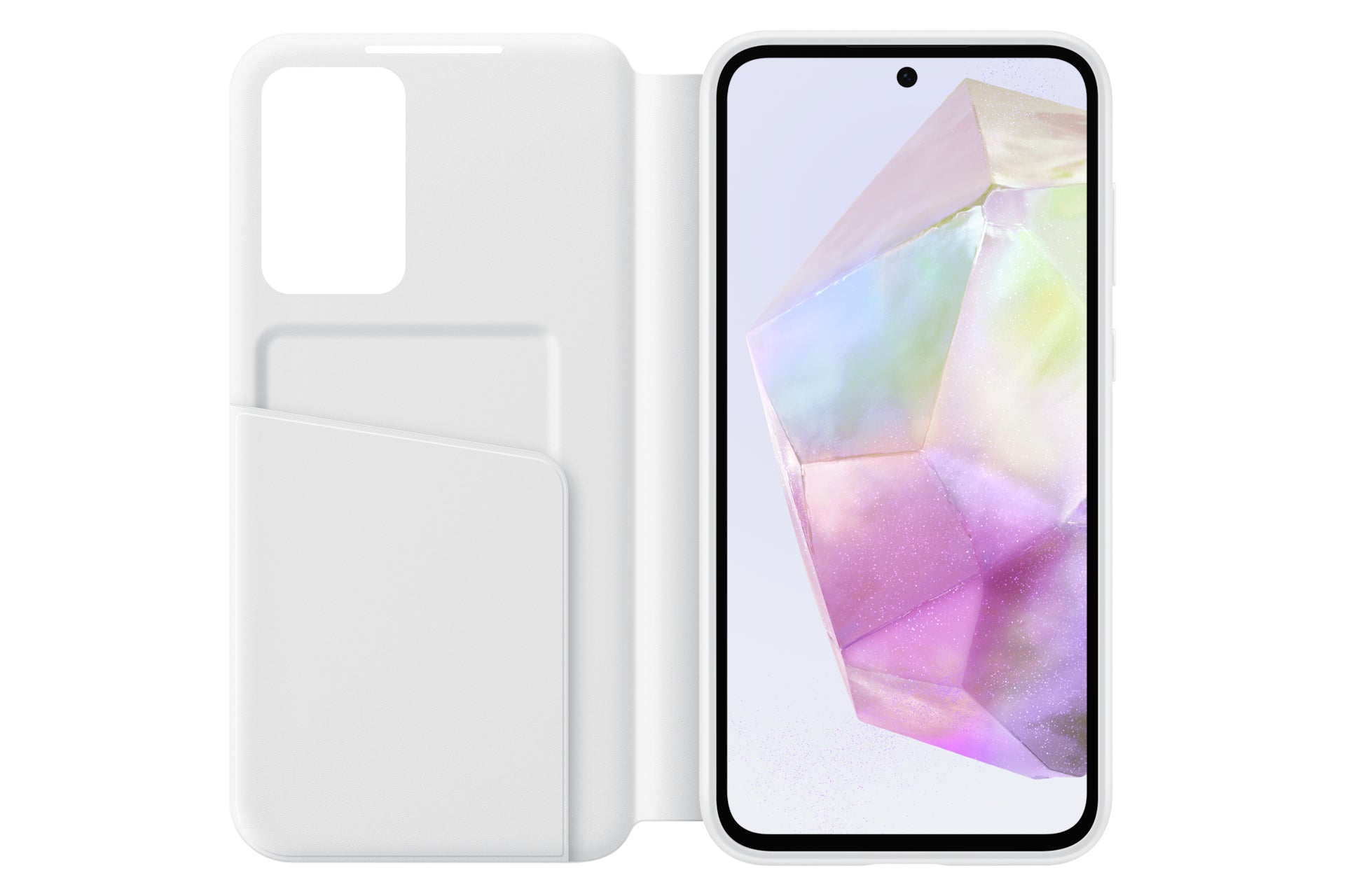 Samsung Booklet-Hülle Smart View – für Galaxy A35 5G – weiss – mit Kartenfach