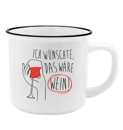 Sheepworld Tasse – 350 ml, Ø 9 cm, H 8,4 cm, Porzellan, Weiss/Rot, spülmaschinenfest