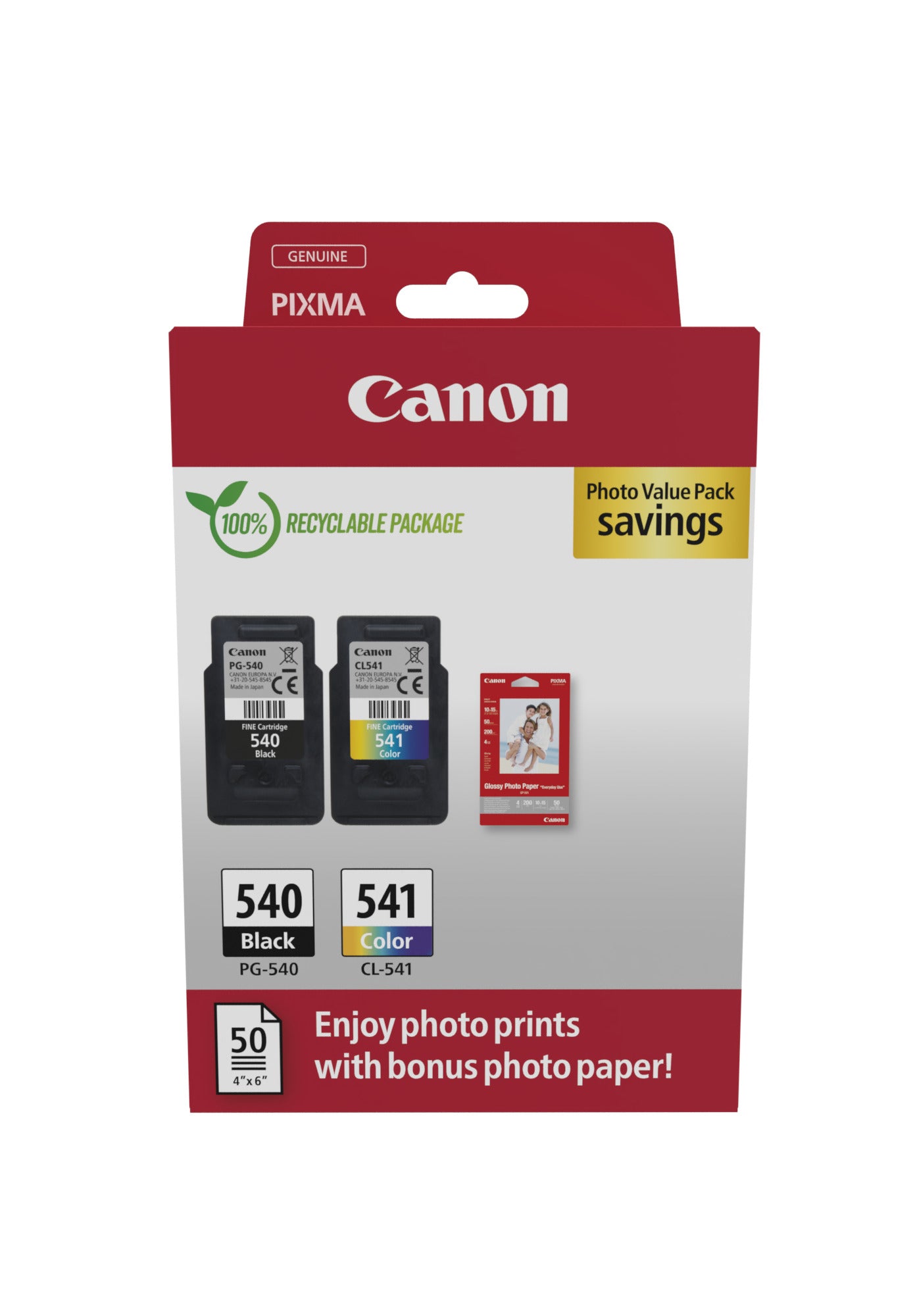 Canon PG-540/CL-541 Tintenpatronen-Multipack, Schwarz/Dreifarbig (Original) – für PIXMA MG2150/2250/3150 …