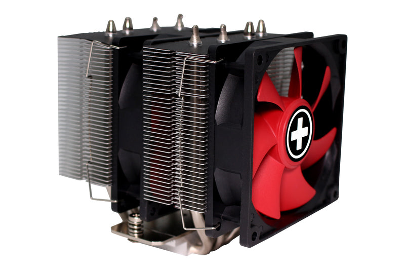 Xilence M504D – CPU-Kühler – 2×92 mm PWM, 4 Heatpipes, 180 W, für AM5, AM4, LGA 1700 und andere, Schwarz/Rot