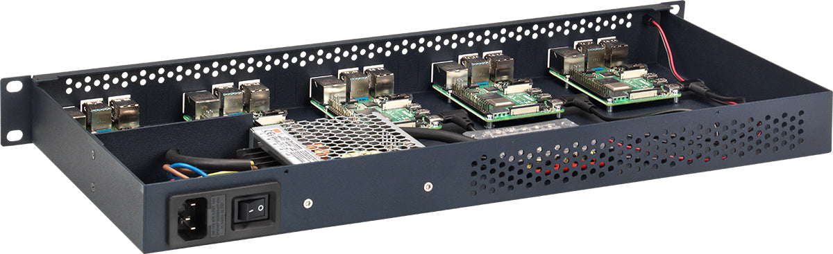 Rackmount.IT RM-PI-T1 – Montagehalterung – für Raspberry Pi 4, 1U, Schwarz