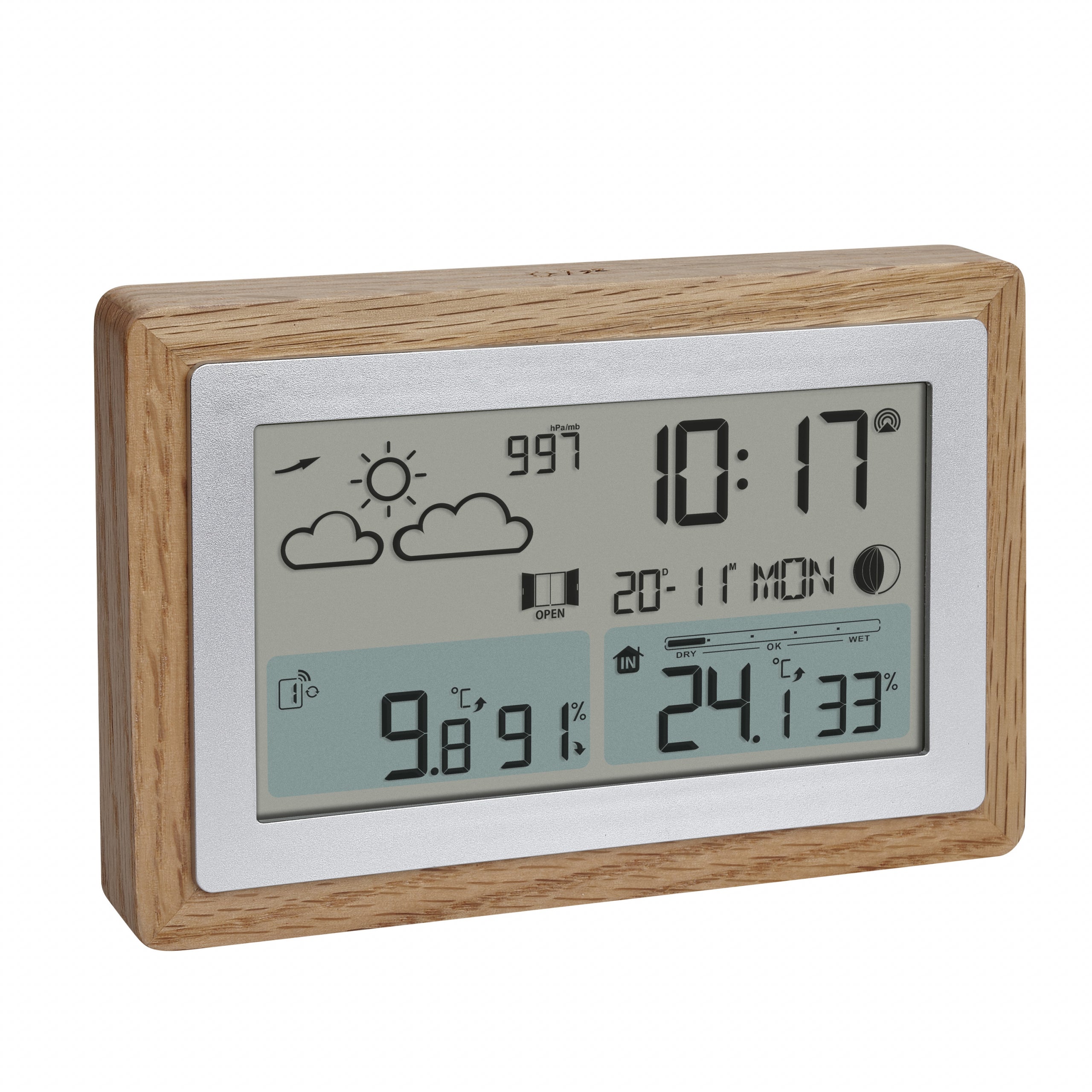 TFA-Dostmann TFA Dostmann OAK – Wetterstation, innen/aussen, Hygrometer & Thermometer, inkl. Aussensensor – braun